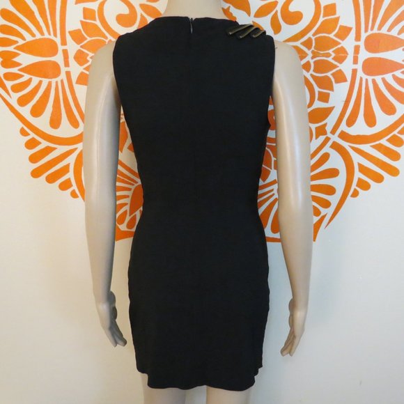 Twenty One Black Fitted Zipper Dress S/P - Picture 3 of 3